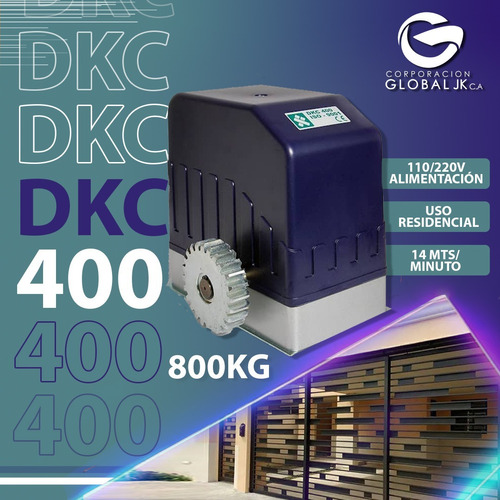 Kit Motor Portón Electrico Corredizo Dkc400 800kg 220v.