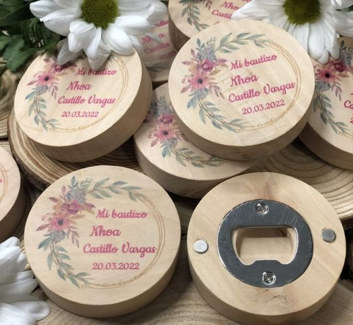 50 Iman Souvenirs Con Destapador. Personalizado Boda Cumple