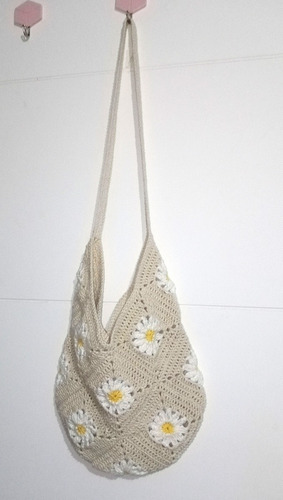 Bolso Flores Margaritas Tejido A Crochet