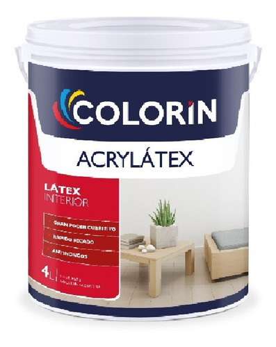 Acrylatex Interior Mate Colorin 4 Lts Pinturerias Devoto