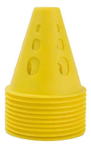 Set De 10 Mini Conos Para Entrenamiento 10cm Color Amarillo