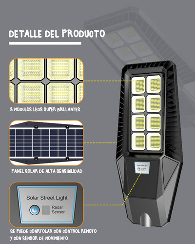 Lámpara Solar De Alumbrado Público 100w. Éxito Corp.