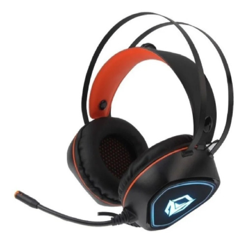 Auriculares Gamer Meetion Hp020 Negro Y Naranja Con Luz Led