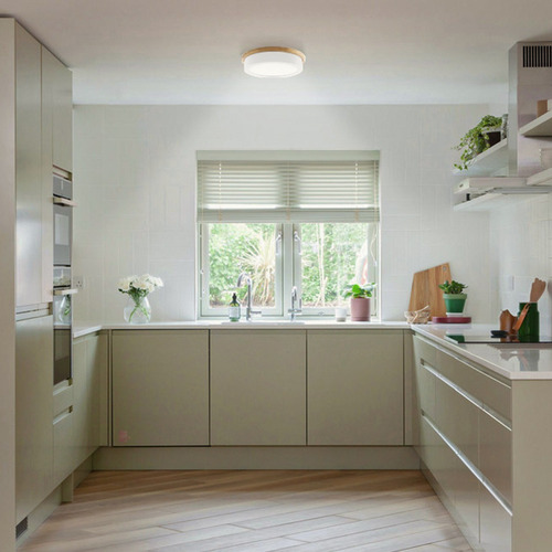 Plafon Pipe Grande Madera Led Ø35cm Living Cocina