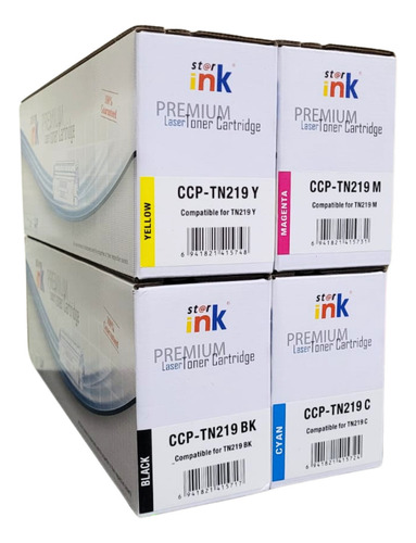 4 Toner Tn219 Tn-219 Alternativos Mfc-l3780cdw/hl-l3280cdw Tinta Bk / M / Y / C