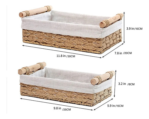 Canastas Organizadora De Caja De Almacenamiento 2pzs Domiviva Color Beige