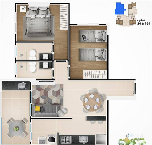 Imagem 3 de 8 de Apartamento, 2 Dorms Com 73.02 M² - Vila Atlantica - Mongagua - Ref.: Fzn63 - Fzn63