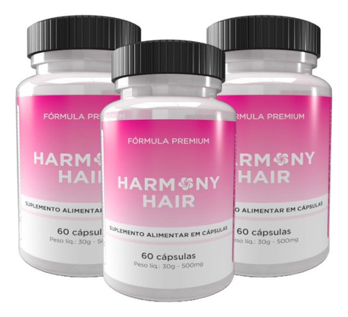 3x Harmony Hair 60 Cápsulas Original -envio Já