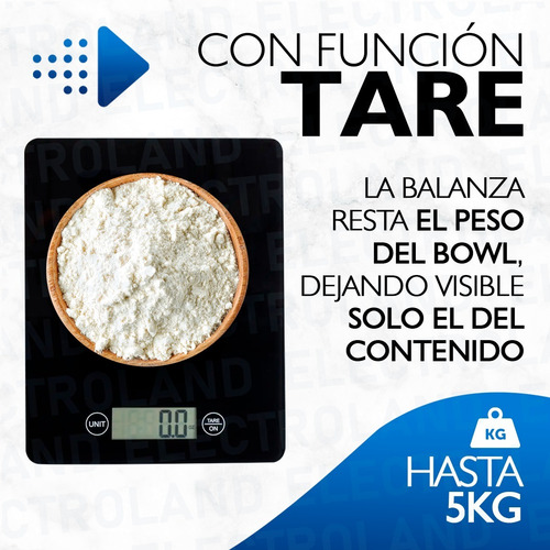 Imagen 4 de 10 de Balanza Cocina Vidrio Templado Precision 1gr A 5kg Digital