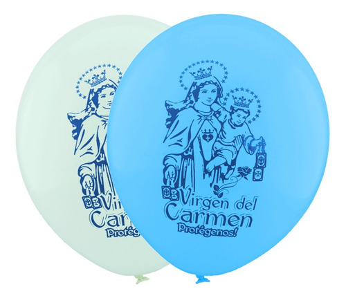 Globo Bomba Virgen Del Carmen R12 X 50 Und