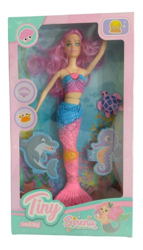 Muñeca Tiny Fantasy Sirena Con Animalito Del Mar