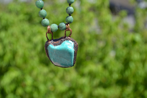 Imagen 6 de 8 de Collar Amazonita, Agata, Bronce, Joyeria Contemporanea, Cod1