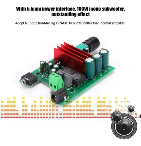 Módulo De Subwoofer Hakeeta Tpa3116 Dc 8-25 V 100 W Mono Pow
