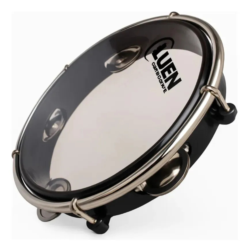 Pandeiro Infantil - Luen Junior Aro 8 Abs - Pele Cristal Cor Preto