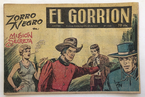 El Gorrion N° 1028 El Zorro El Vengador Edit Lainez 1952