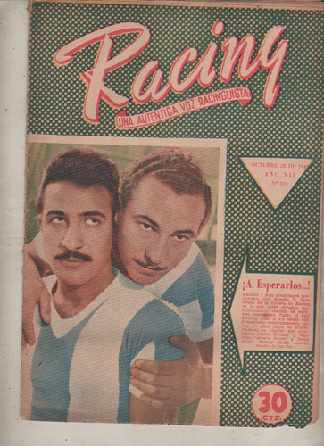 Revista Partidaria Racing * Vs Independiente Nº 330 Año 1949