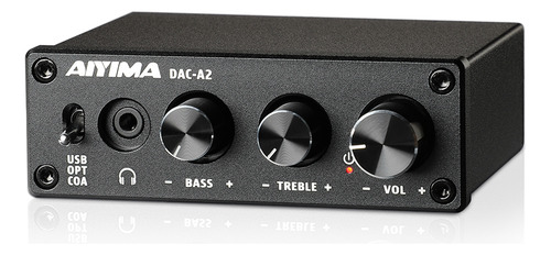 Aiyima Dac-a2 Headphone Amplifier With Bass Treble Controls Color Black Potencia De Salida Rms 0 W