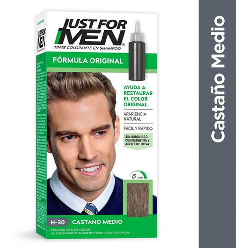 Tinte Para Caballero Just For Men Fórmula Original Castaño Medio 66ml