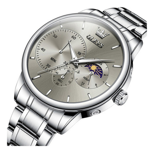 Reloj De Cuarzo Luminoso De Lujo Olevs Moon Phase