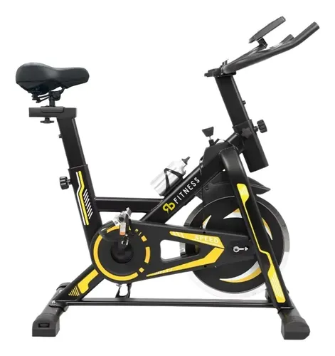 Bicicleta Ergométrica Preta/Amarela 13kg De Inércia RB Fitness