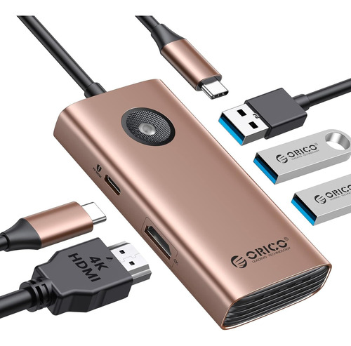 Hub Usb C Orico 5 En 1 Estación De Acoplamiento Con Hdmi 4k