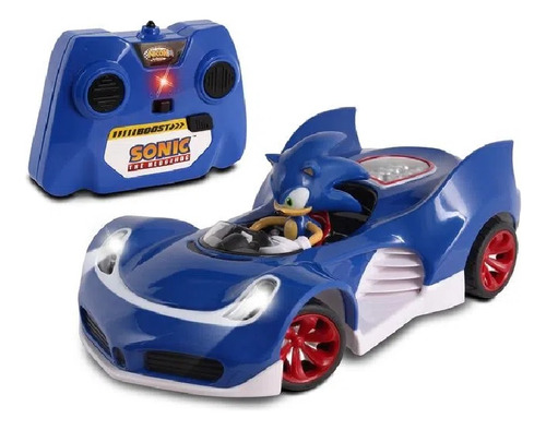 Carrinho De Controle Remoto Sonic Com Luzes F0106-1 - Fun Cor Azul