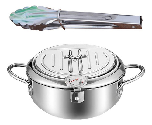 . Olla Freidora Tempura Estilo Japonés Con Plata 24cm Y Clip
