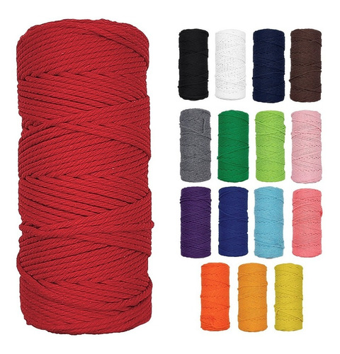 Hilo Algodon 4mm Color Macrame 68 Hebras 5 Ovillos De 100mts