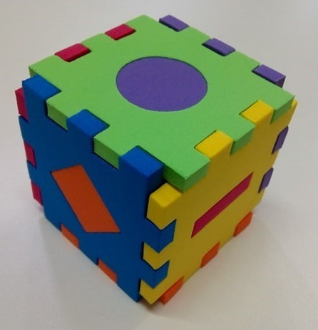 Dado Cubo Didactico Bebes Multicolor Geometria Encastrable