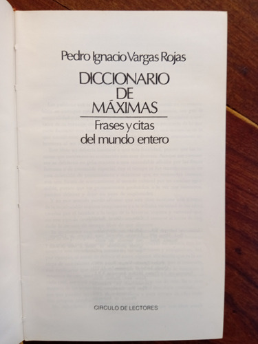 Diccionario De Máximas Del Mundo Entero - Vargas Rojas 