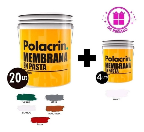 Combo Membrana Liquida En Pasta 25 Kg + 5 Regalo Polacrin Kg