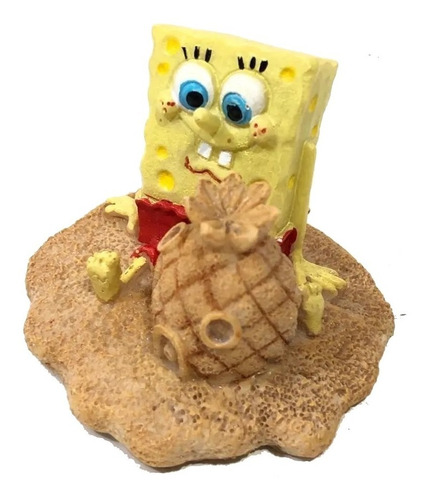 Enfeite Aquário Bob Esponja Na Areia 6x5,5x6cm