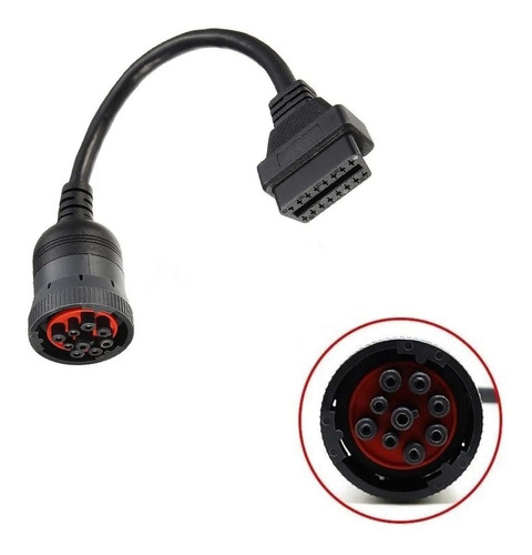 Adaptador Obdii 16 Pin A 9 Pin J1939 Deutch Cummins Obd2