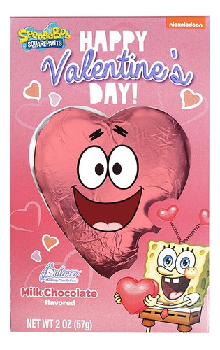 Corazón De Chocolate San Valentín Bob Esponja, Patricio 57g