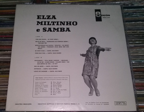 Elza Soares Miltinho E Samba Vinilo Lp Excelente / Kktus (Usado)