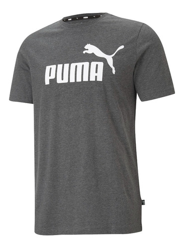 Polera Algodon Puma Ess Heather Tee Negro Hombre