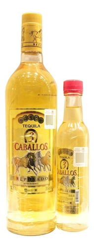 Tequila 3 Caballos Reposado 1 Lt + Pacha 250 Ml