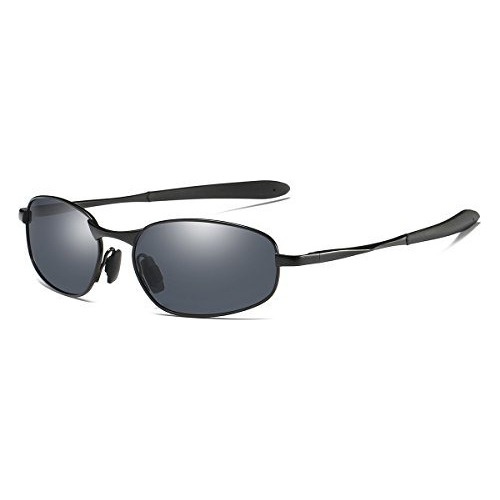 Gafas De Sol Polarizadas Rectangular Wrap Metal Frame Uv400