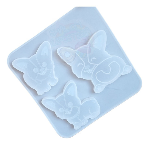 * Molde Silicon 3 Perro Corgi Resina Fondant Jabon Chocolate