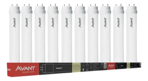comprar Kit 10 Lâmpadas Led Tubular Bivolt 9w 60cm Branco Frio 6500k Avant Branco-frio