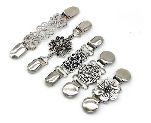 5x Mujeres Cardigan Suéter Clip Blusa Chal Broche Camisa