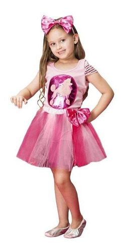 Fantasia Barbie Infantil Poodle Fashion Com Tiara + Brinde