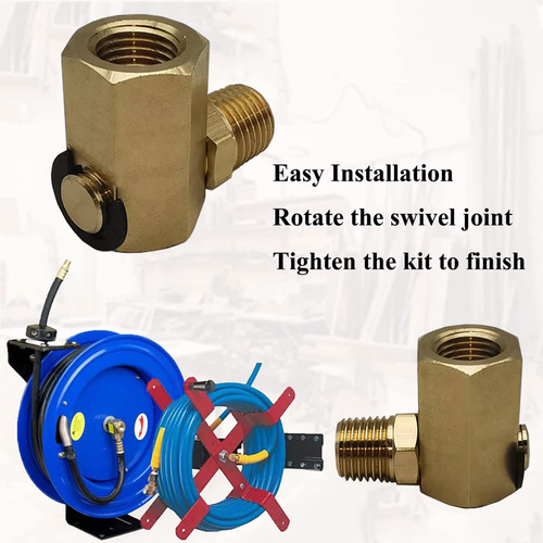 Junta Giratoria Para Carrete De Manguera 1/4 X 1/4 Mpt 90