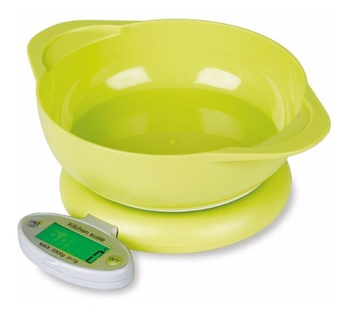 Pesa Digital Para Cocina Con Bowl Hasta 5 Kg Con Recipiente