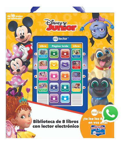 Biblioteca De 8 Libros Con Lector Electrónico Disney Junior 