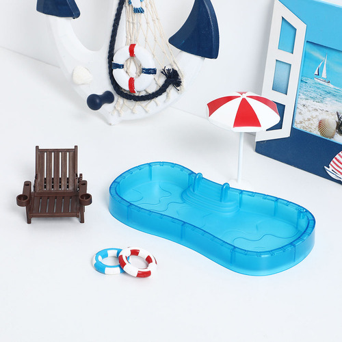 2 Juegos De Casas De Muñecas En Miniatura Para Piscina Y Pla