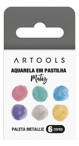 Aquarela Pastilha Artools Matiz 6 Cores Metallic