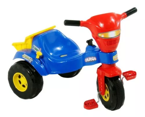 Motoca Triciclo Velotrol Infantil Com Empurrador Menino Azul