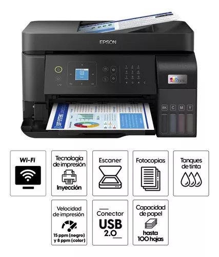 IMPRESORA MULTIFUNCIONAL ECOTANK L5590 WIFI, RED, FAX ( C11CK57303 )