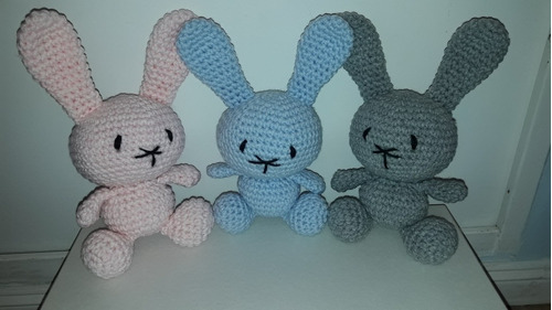 Conejo Amigurumi Muñeco Apego Bebé Souvenirs Tejido Crochet!